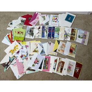 90+ New Mixed Greeting Cards & Envelopes Holiday Birthday Get Well Thanks